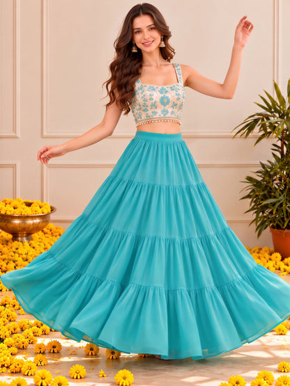 Georgette Tiered Festive Skirt