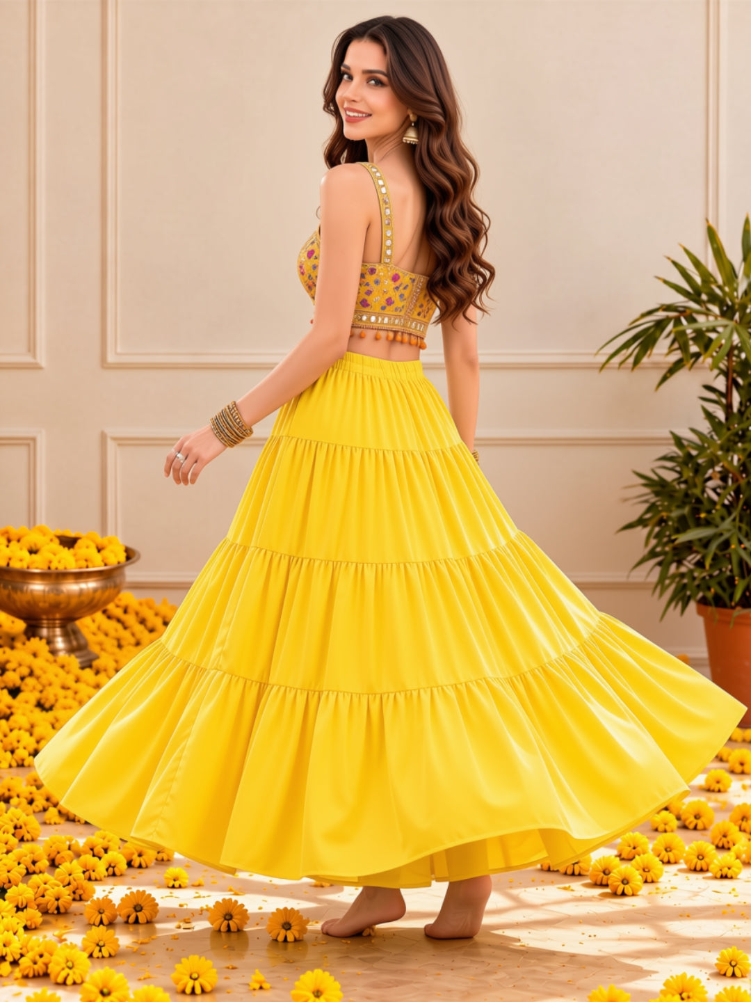 Festive Tiered Maxi Skirt