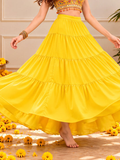 Festive Tiered Maxi Skirt