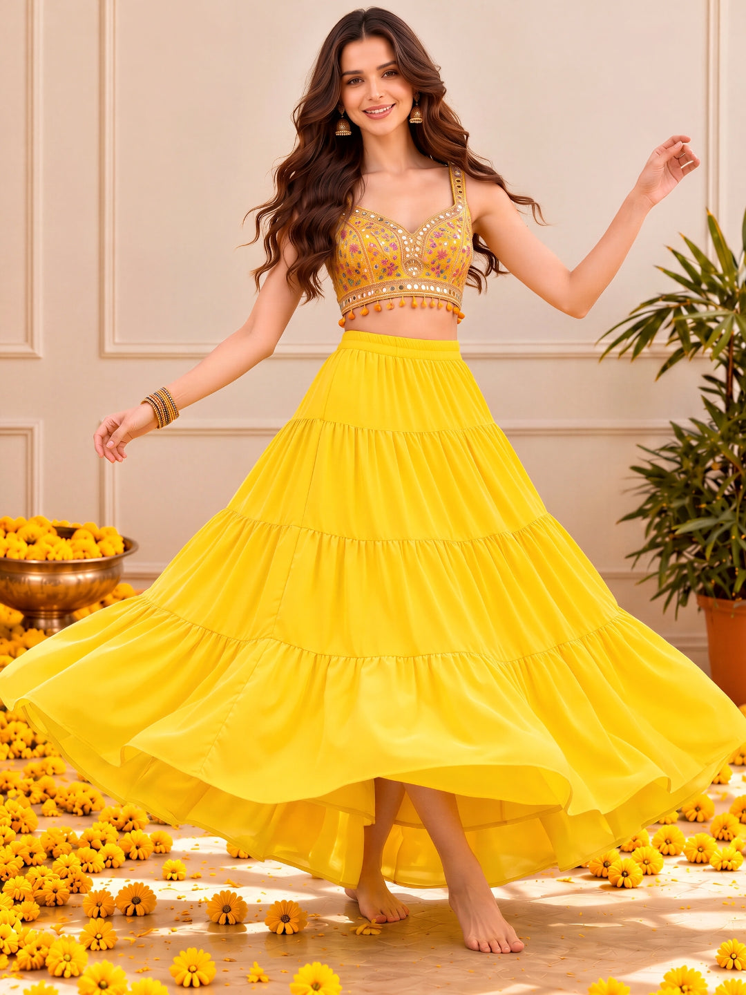 Festive Tiered Maxi Skirt