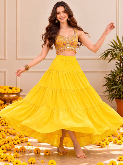 Festive Tiered Maxi Skirt