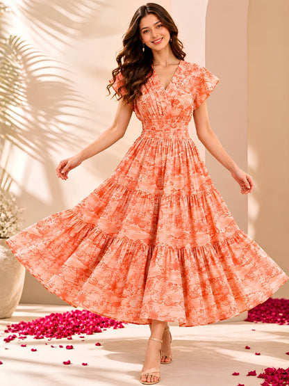 Pure cotton Tiered Midi Dress