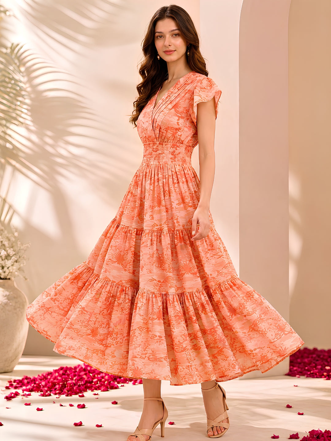 Pure cotton Tiered Midi Dress