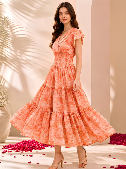 Pure cotton Tiered Midi Dress