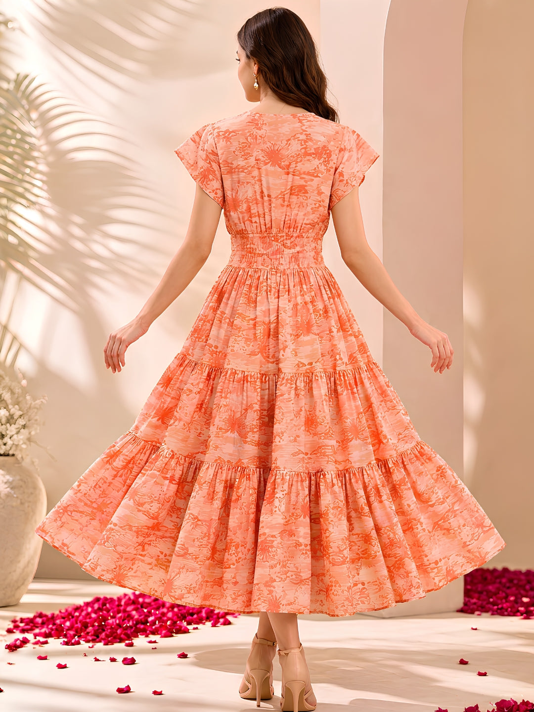 Pure cotton Tiered Midi Dress
