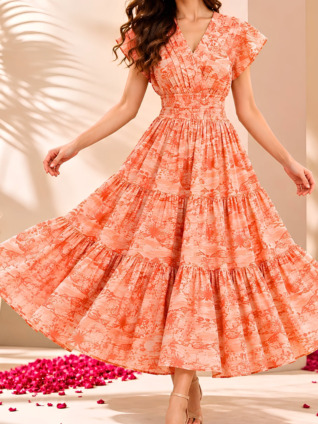 Pure cotton Tiered Midi Dress