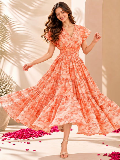 Pure cotton Tiered Midi Dress
