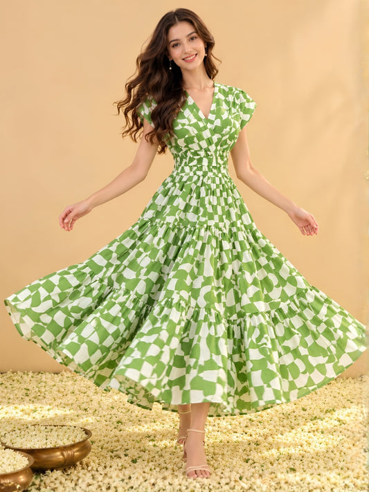 Pure cotton Tiered Midi Dress