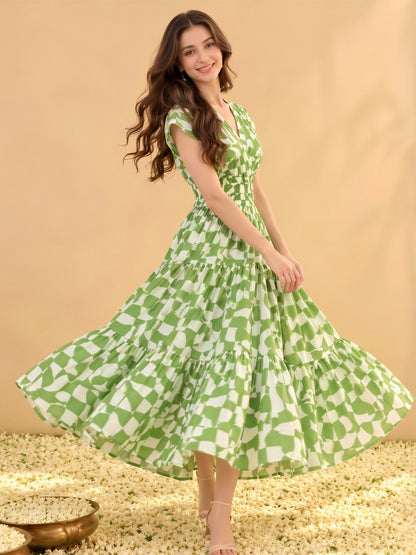 Pure cotton Tiered Midi Dress