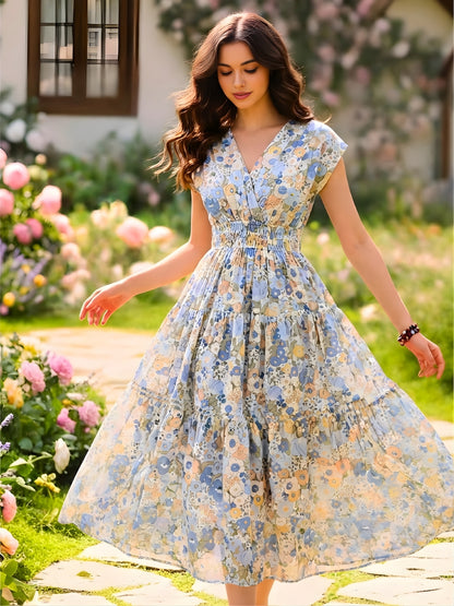 Premium Cotton Floral Boho Mini Dress