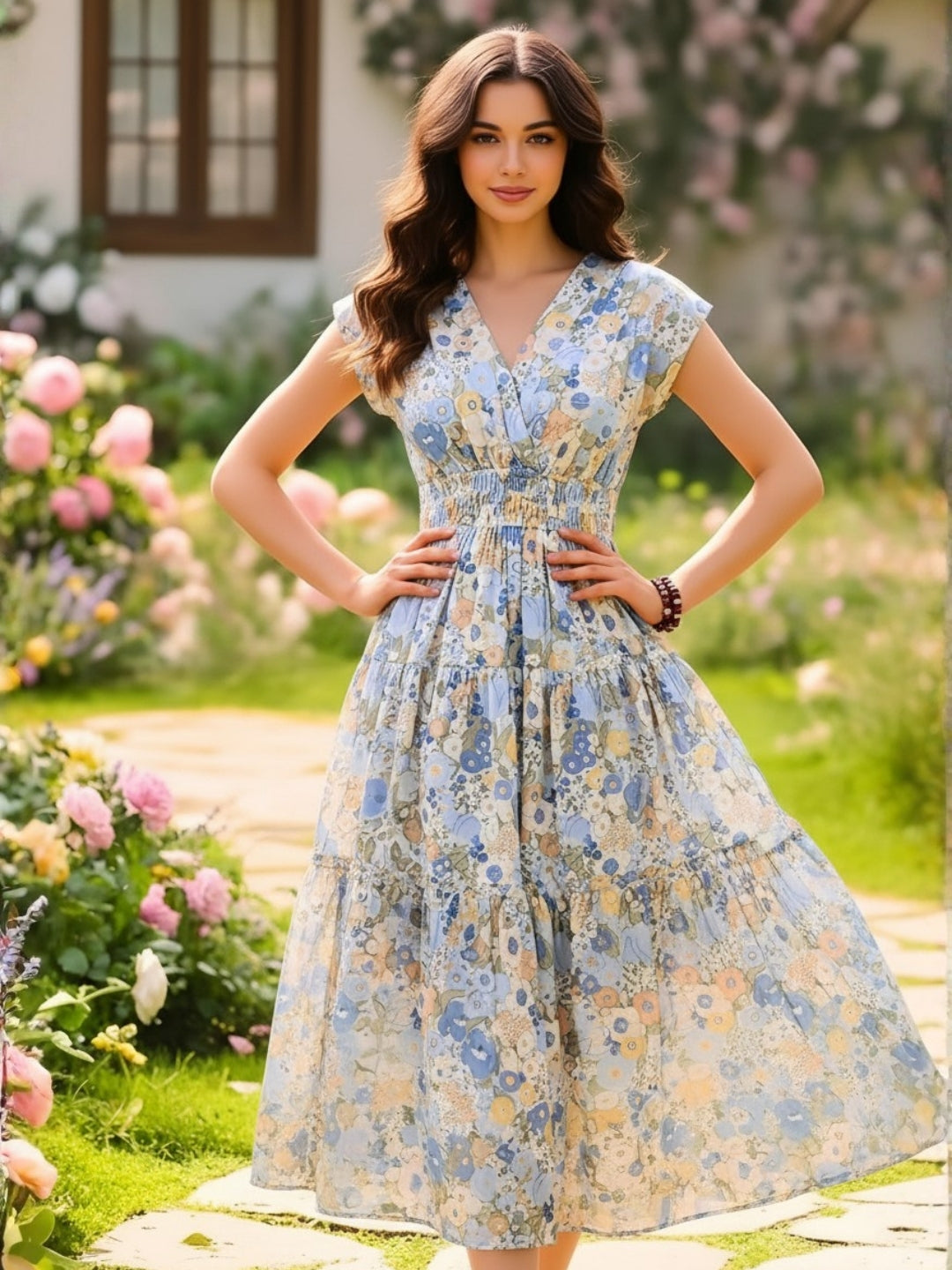 Premium Cotton Floral Boho Mini Dress