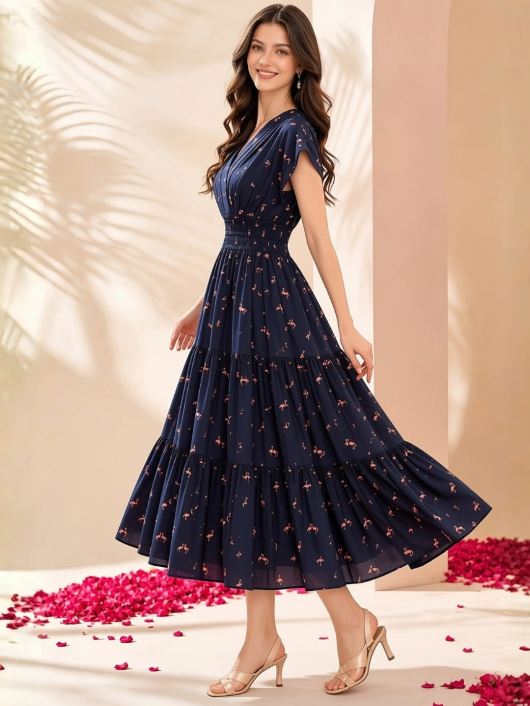 Pure cotton Tiered Midi Dress