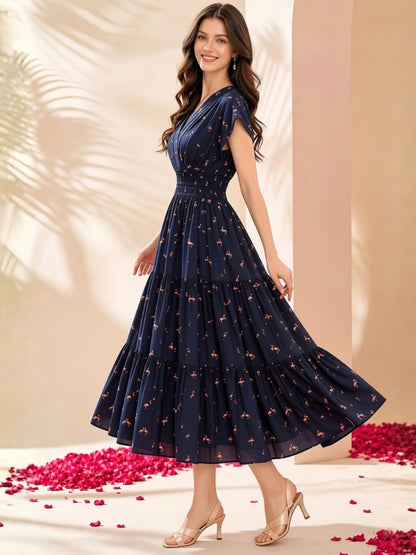 Pure cotton Tiered Midi Dress