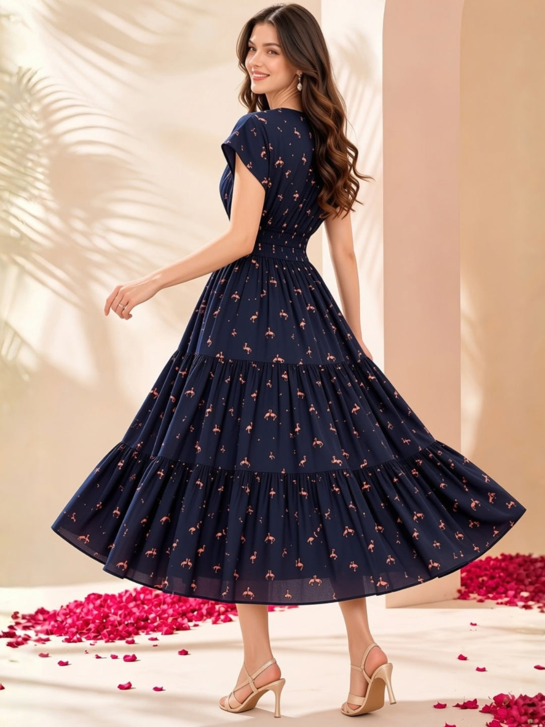 Pure cotton Tiered Midi Dress