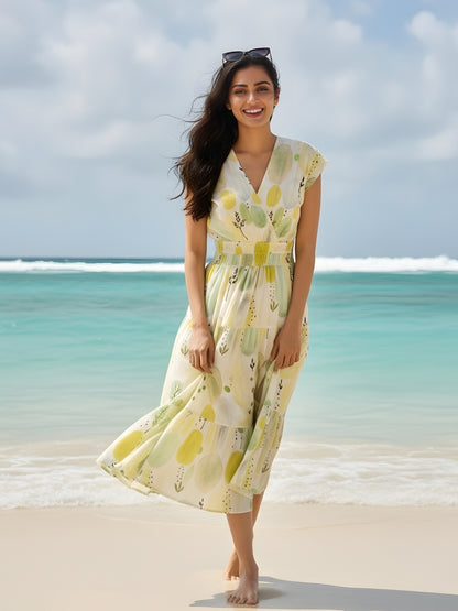 Premium Cotton Floral Boho Mini Dress