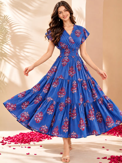 Pure cotton Tiered Midi Dress
