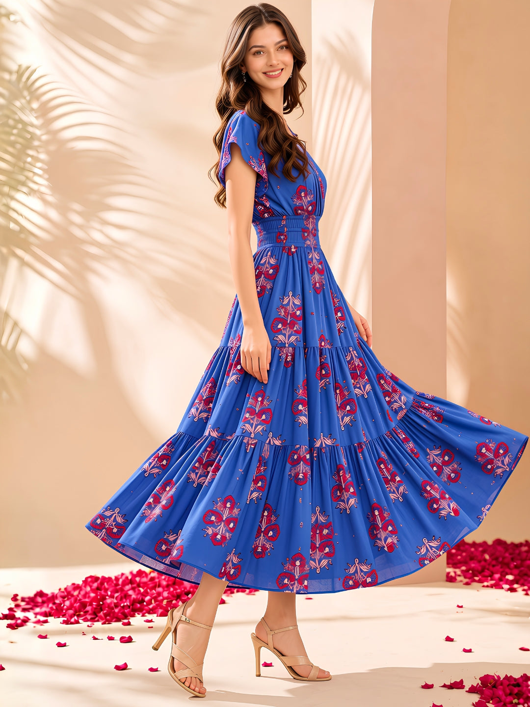 Pure cotton Tiered Midi Dress
