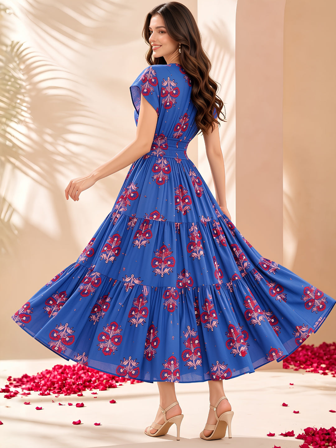 Pure cotton Tiered Midi Dress