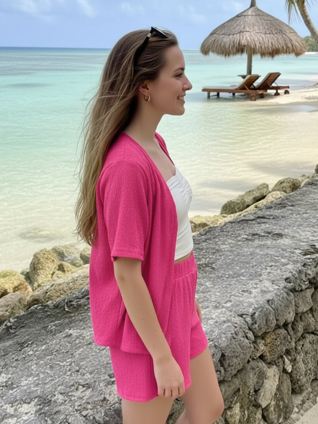 Top Shrug & shorts 3 Pc cord