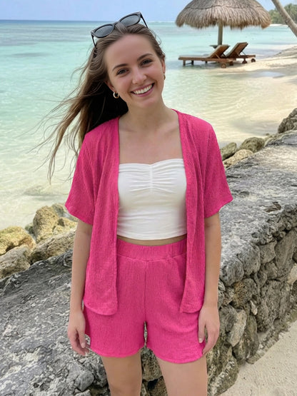 Top Shrug & shorts 3 Pc cord