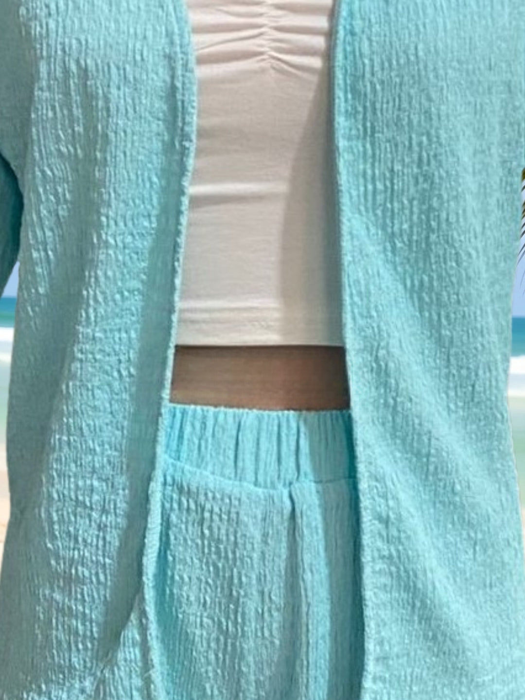 Top Shrug & shorts 3 Pc cord