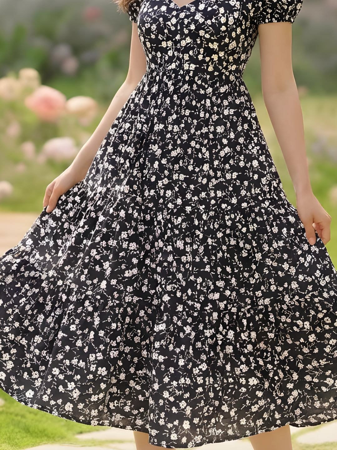 sera women Rayon Midi Floral Dress