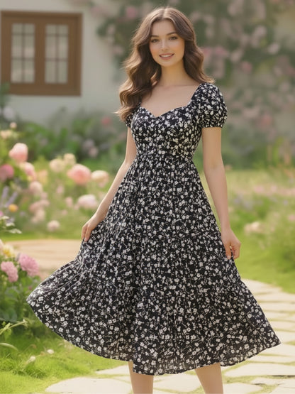 sera women Rayon Midi Floral Dress