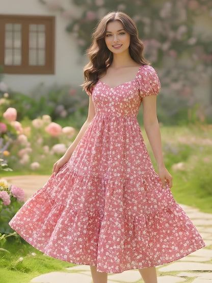 sera women Rayon Midi Floral Dress