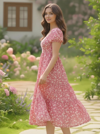 sera women Rayon Midi Floral Dress