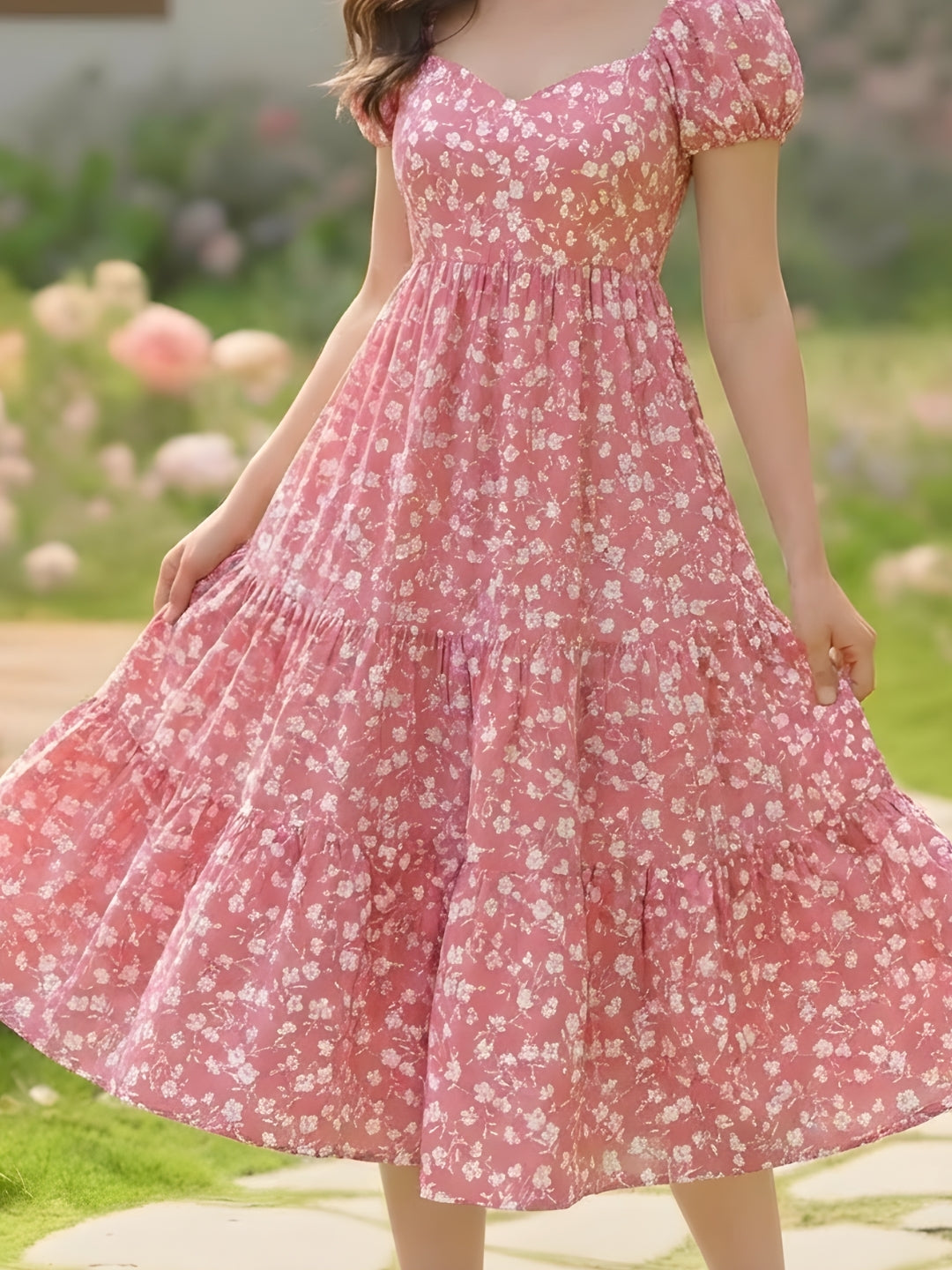 sera women Rayon Midi Floral Dress
