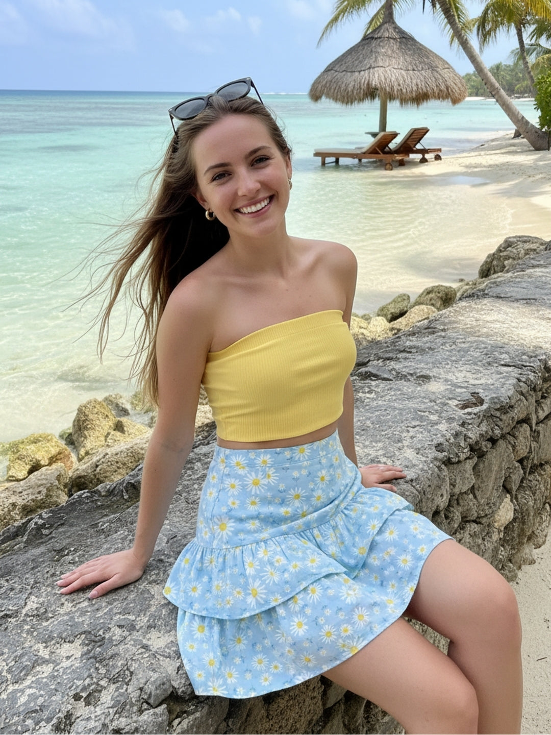 Crepe Layered Ruffle MiniSkirt