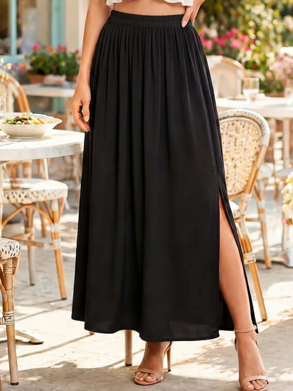 Georgette Maxi Side Slit Skirt