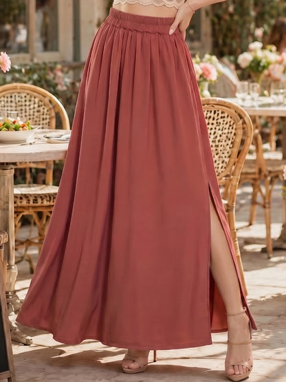 Georgette Maxi Side Slit Skirt