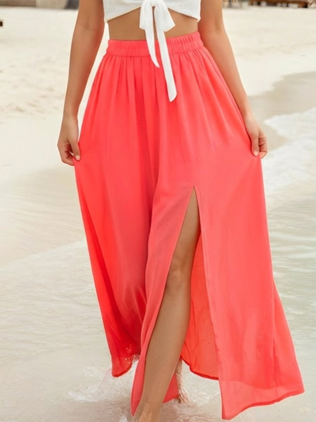 Georgette Maxi Side Slit Skirt