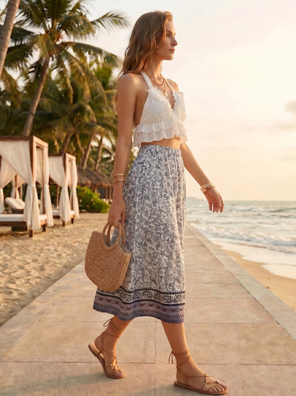 Stretchable Boho Print Skirt