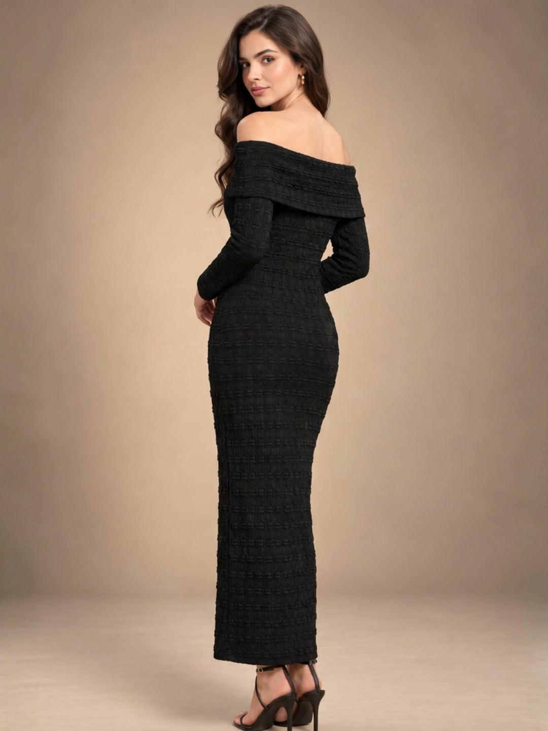 Embroidered Midi Bodycon Dress