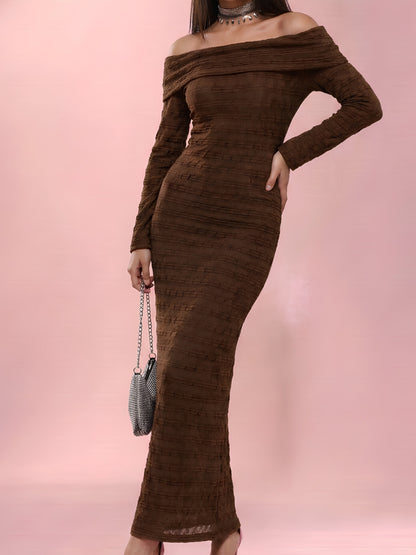Embroidered Midi Bodycon Dress