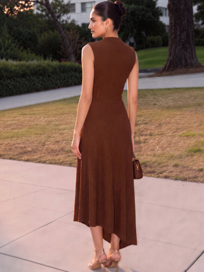 Strechable Tie-Up Midi Dress