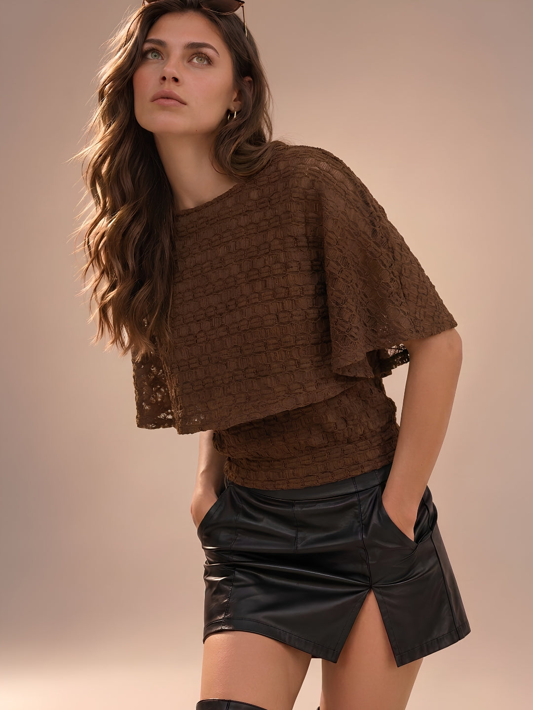 Embroidered Textured Top