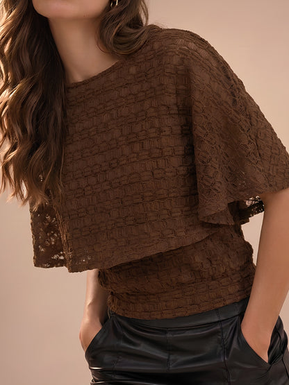 Embroidered Textured Top