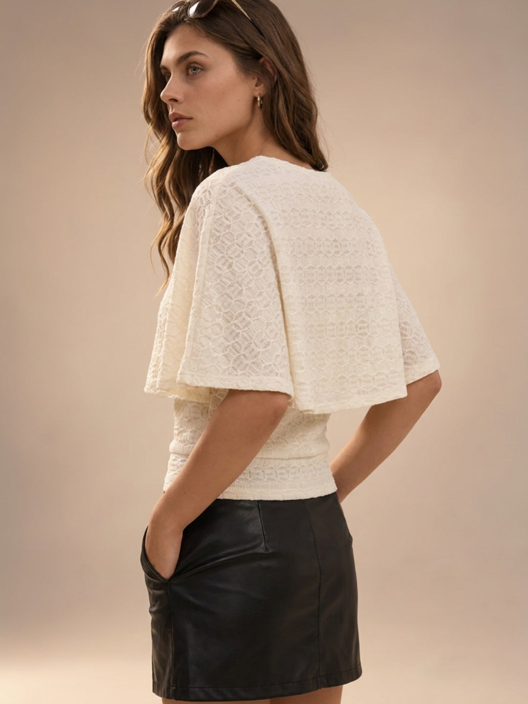 Embroidered Textured Top