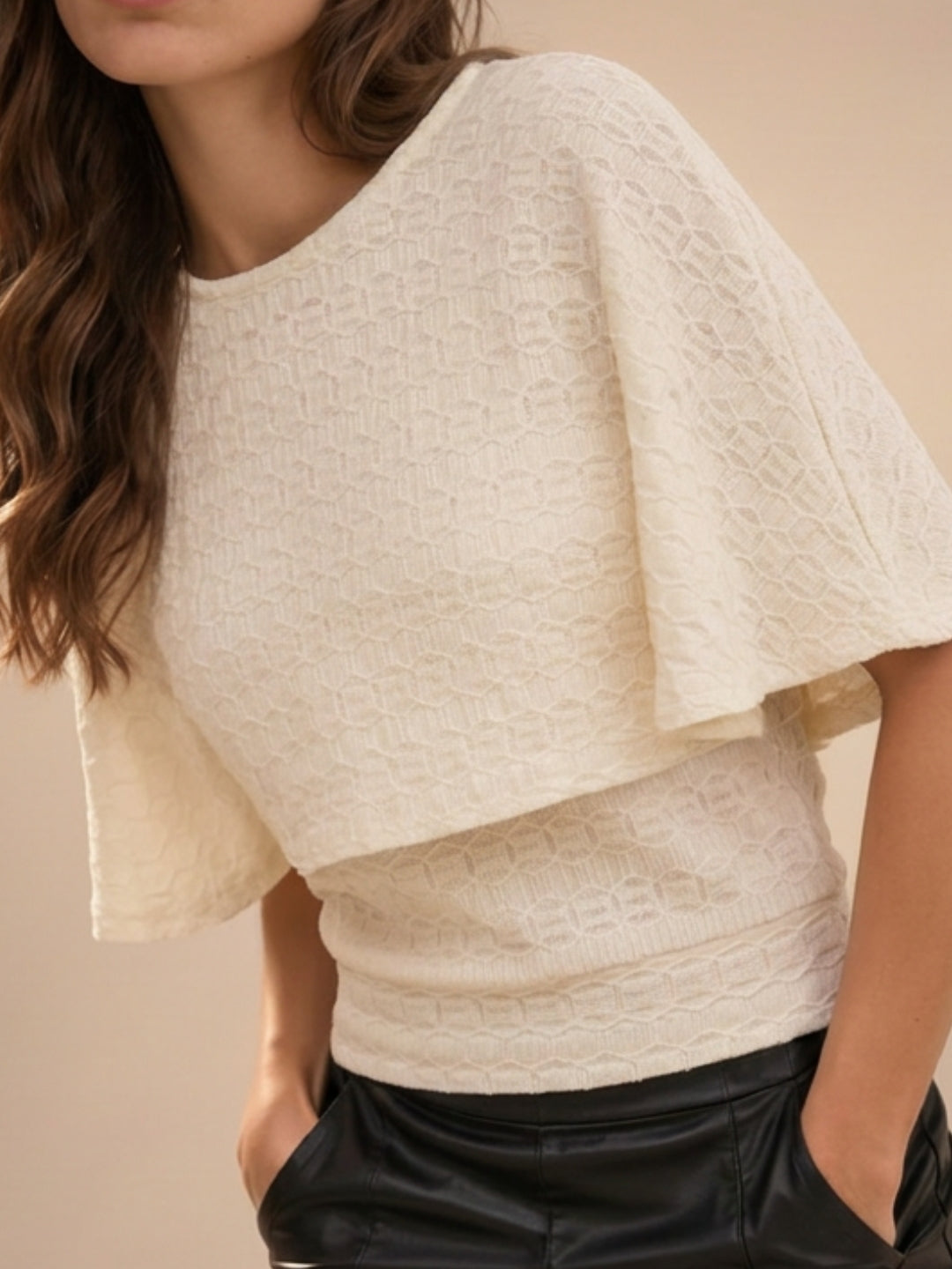 Embroidered Textured Top