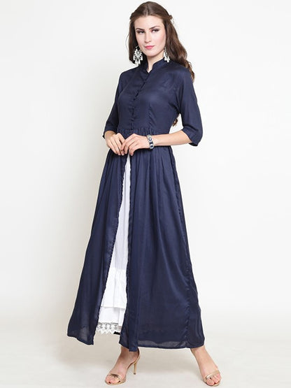 Navy Kurta With Palazzo