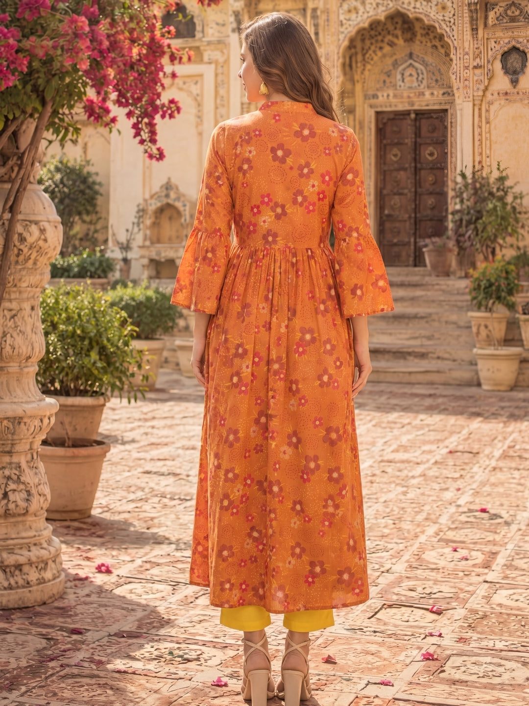 Cotton fit and flared Kurta