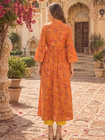 Cotton fit and flared Kurta