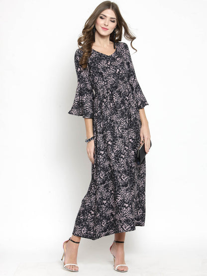 Women Black Printed Dress