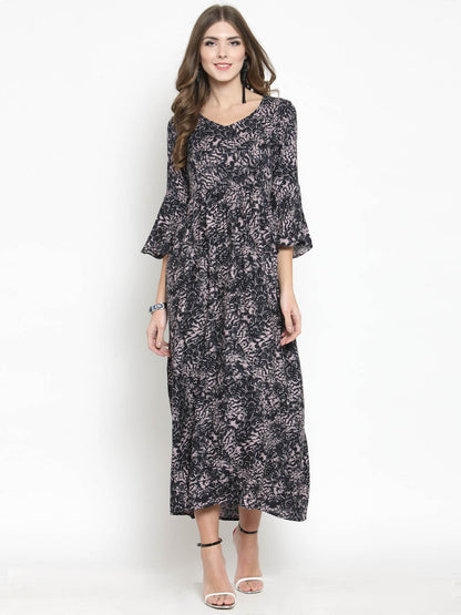 Women Black Printed Dress