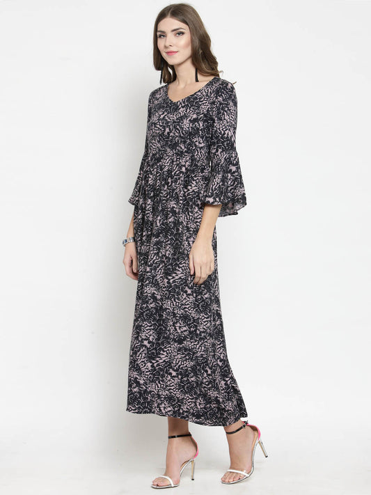 Women Black Printed Dress