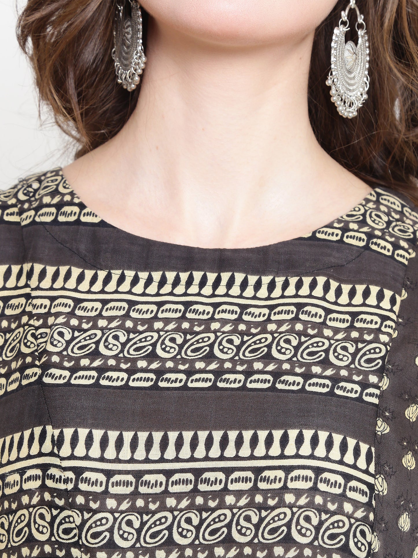 Grey Printed Kurta With Palazzo