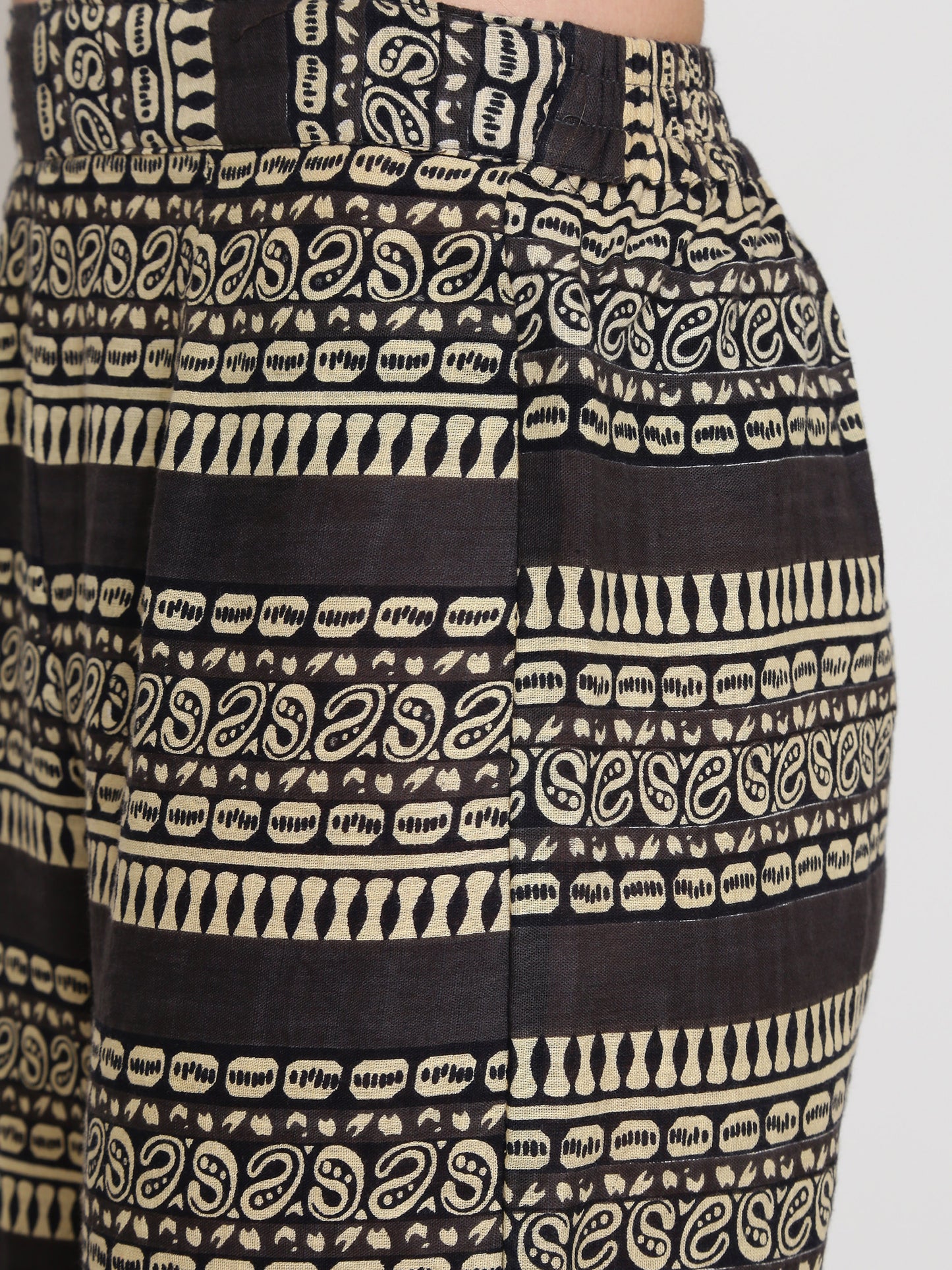 Grey Printed Kurta With Palazzo